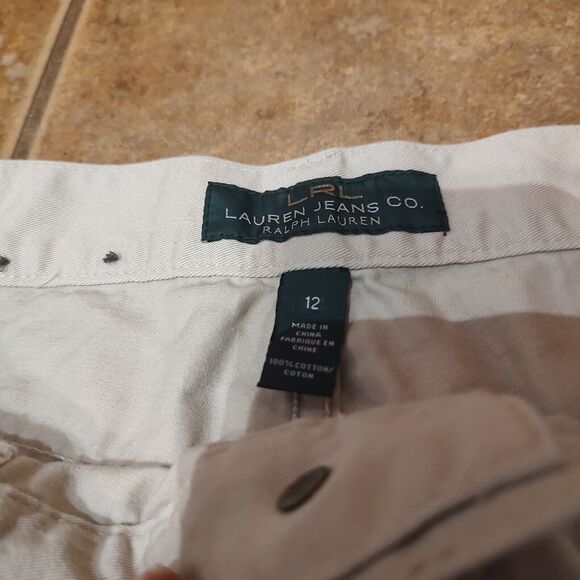 Lauren Ralph Lauren Women's Cropped Jeans High Rise Flat Front Ivory Size 12 - Picture 3 of 9